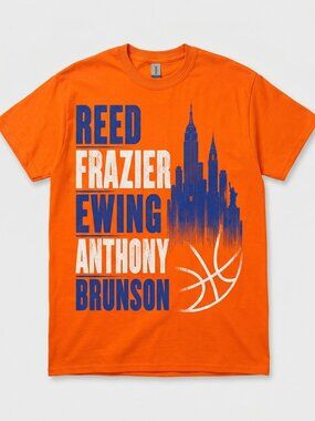 Orange NYC Basketball Tee | Vintage Streetwear Graphic | Heavyweight Cotton